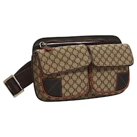 Céline-CELINE Macadam Canvas Waist bag Beige Auth 116327-Beige