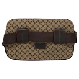 Céline-CELINE Macadam Canvas Waist bag Beige Auth 116327-Beige