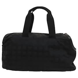 Chanel-CHANEL New Travel line Hand Bag Nylon Black CC Auth BA1083-Black