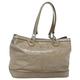 Céline-CELINE Shoulder Bag Leather Gray Silver Auth bs24704-Brown,Silvery
