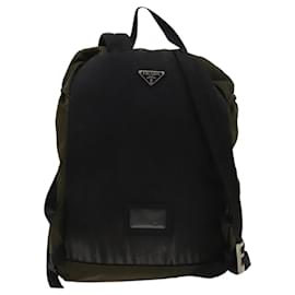 Prada-PRADA Backpack Nylon Khaki Silver Auth ar13482-Silvery,Khaki