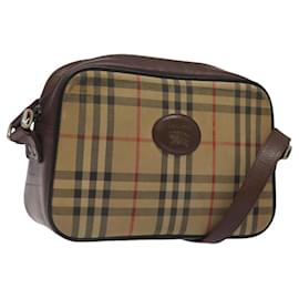 Autre Marque-Burberrys Nova Check Shoulder Bag Canvas Beige Auth BA1356-Beige
