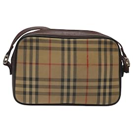 Autre Marque-Burberrys Nova Check Shoulder Bag Canvas Beige Auth BA1356-Beige
