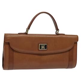 Autre Marque-Burberrys Hand Bag Leather Brown Gold Auth bs24778-Brown,Golden