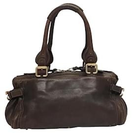 Chloé-Chloe Hand Bag Leather Brown Gold Auth ep8597-Brown,Golden