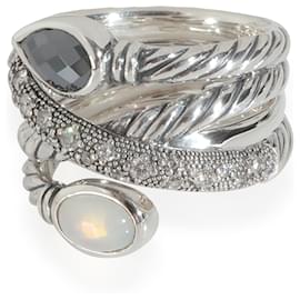 David Yurman-David Yurman Sterling Silver Diamond Renaissance Crossover Ring-Other