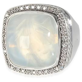 David Yurman-David Yurman Sterling Silver Diamond Moon Quartz Albion Ring-Other
