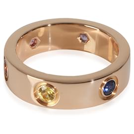 Cartier-Bague d'amour en or rose Cartier avec pierres précieuses arc-en-ciel-Autre