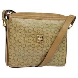 Céline-CELINE C Sulky Shoulder Bag PVC Beige Gold Auth bs24717-Beige,Golden