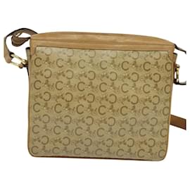 Céline-CELINE C Sulky Shoulder Bag PVC Beige Gold Auth bs24717-Beige,Golden