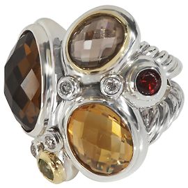Anello mosaico in diamante in oro giallo e argento sterling di David Yurman Altro