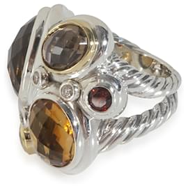 David Yurman-Bague mosaïque en diamant en or jaune et argent sterling de David Yurman-Autre