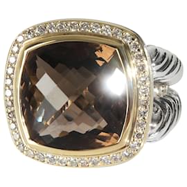 David Yurman-David Yurman Yellow Gold & Sterling Silver Smokey Quartz and Diamond Albion Ring-Other