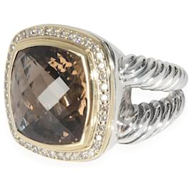 David Yurman-David Yurman Yellow Gold & Sterling Silver Smokey Quartz and Diamond Albion Ring-Other