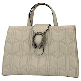 Gucci-Dionysus Large Leather 3-Ways Tote Shoulder Bag Off-white-Eggshell