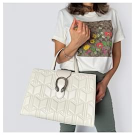 Gucci-Dionysus Large Leather 3-Ways Tote Shoulder Bag Off-white-Eggshell