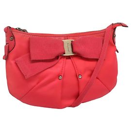 Borsa a spalla Salvatore Ferragamo in nylon rosa oro Auth bs24618 Rosa D'oro