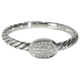 David Yurman-David Yurman Sterling Silver  Cable Oval Stack Ring-Other
