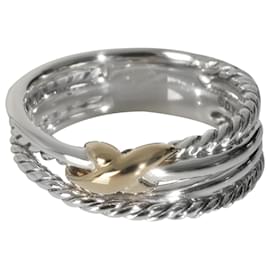 David Yurman-David Yurman Yellow Gold & Sterling Silver  Crossover X Ring-Other