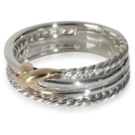 David Yurman-David Yurman Yellow Gold & Sterling Silver  Crossover X Ring-Other