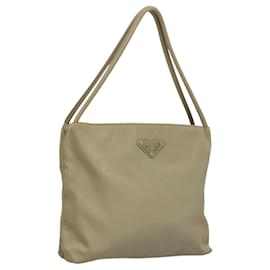 Prada-PRADA Tote Bag Nylon Khaki Silver Auth 118457-Silvery,Khaki