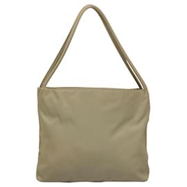 Prada-PRADA Tote Bag Nylon Khaki Silver Auth 118457-Silvery,Khaki