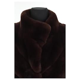 Yves Salomon-Fur coat-Dark red