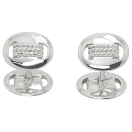 Hermès-Boutons de manchette Cheloir en corde Hermes en argent-Autre