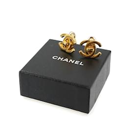 Chanel-Chanel Coco Mark Turnlock Earrings-Golden