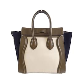 Céline-Celine Micro Luggage Handbag-Cream