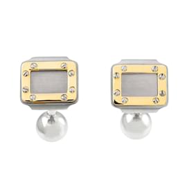 Cartier-Abotoaduras Cartier Santos em ouro amarelo e aço inoxidável-Outro