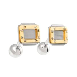 Cartier-Abotoaduras Cartier Santos em ouro amarelo e aço inoxidável-Outro