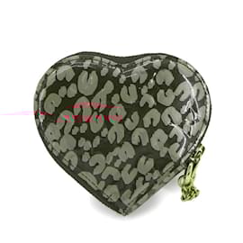 Louis Vuitton-Louis Vuitton Monogram Vernis Leopard Coin Case-Red,Leopard print