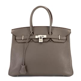Hermès-Sac à main Hermes Birkin 35 en Etain-Gris