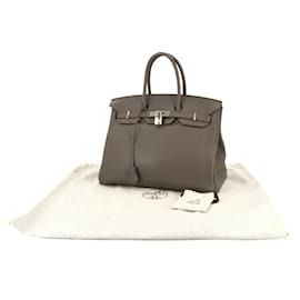 Hermès-Sac à main Hermes Birkin 35 en Etain-Gris