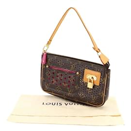Louis Vuitton-Louis Vuitton Monogram Perfo Pochette Accessoires Handbag-Brown,Fuschia