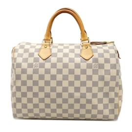 Louis Vuitton-Louis Vuitton Damier Azur Speedy 30 Handbag-Cream