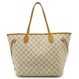 Louis Vuitton-Louis Vuitton Damier Azur Neverfull MM Tote Bag-Cream