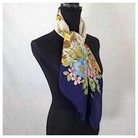 Emanuel Ungaro-Ungaro silk scarf with vintage 80s butterflies-Blue,Multiple colors