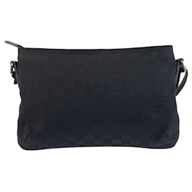 Gucci-Gucci Sherry Line Black GG Canvas Shoulder Bag-Black