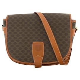 Céline-Celine Vintage Macadam Brown Shoulder Bag-Brown