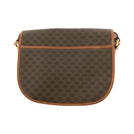 Céline-Celine Vintage Macadam Brown Shoulder Bag-Brown