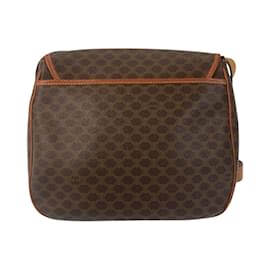 Céline-Celine Vintage Macadam Circle Logo Shoulder Bag-Brown