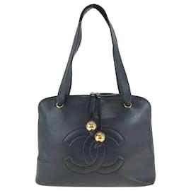 Chanel-Chanel Large Coco Mark Ball Tote Bag-Black