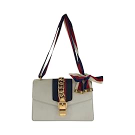 Gucci-Gucci Sherry Line Sylvie Shoulder Bag-White,Red,Green