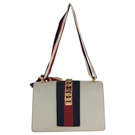 Gucci-Gucci Sherry Line Sylvie Shoulder Bag-White,Red,Green