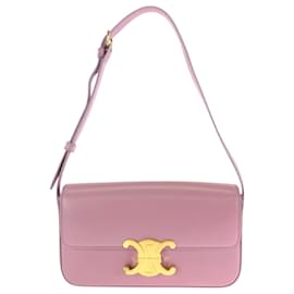 Céline-Celine Triomphe Pink Leather Shoulder Bag-Pink