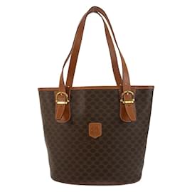 Céline-Celine Vintage Macadam Brown Tote Bag-Brown