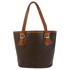 Céline-Celine Vintage Macadam Brown Tote Bag-Brown