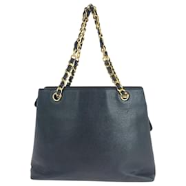Chanel-Chanel Coco Mark Black Gold Hardware Tote Bag-Black